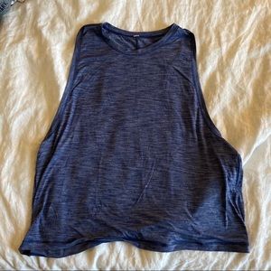 Blue cropped Lululemon Tank